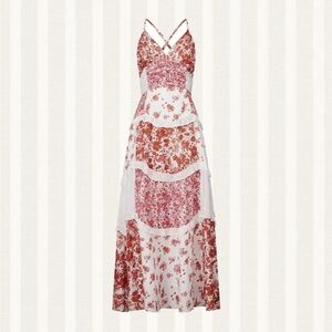 Princess Polly Red and White Floral Maxi Dress